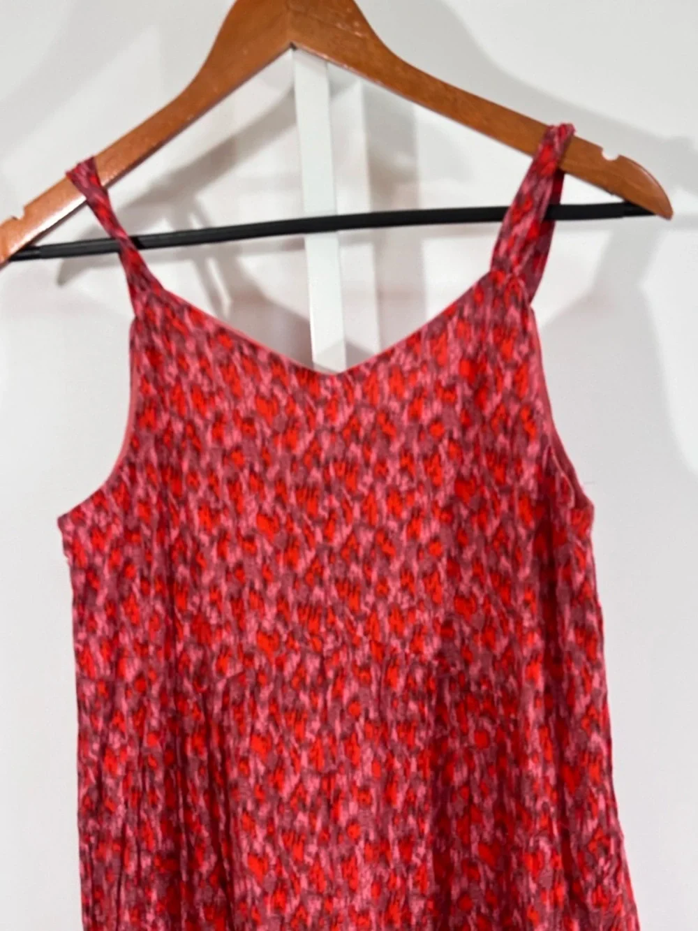 Joie red abstract print cotton slip midi dress XS boho minimalist summer - Picture 8 of 8